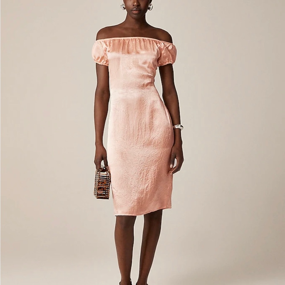 J. Crew Blush Off-Shoulder Midi Dress
